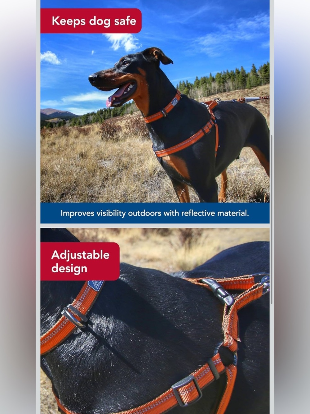 Reflective Adjustable Padded Dog Harness - Plush Chest Pad No-Pull Dog Harness M - Picture 2 of 4